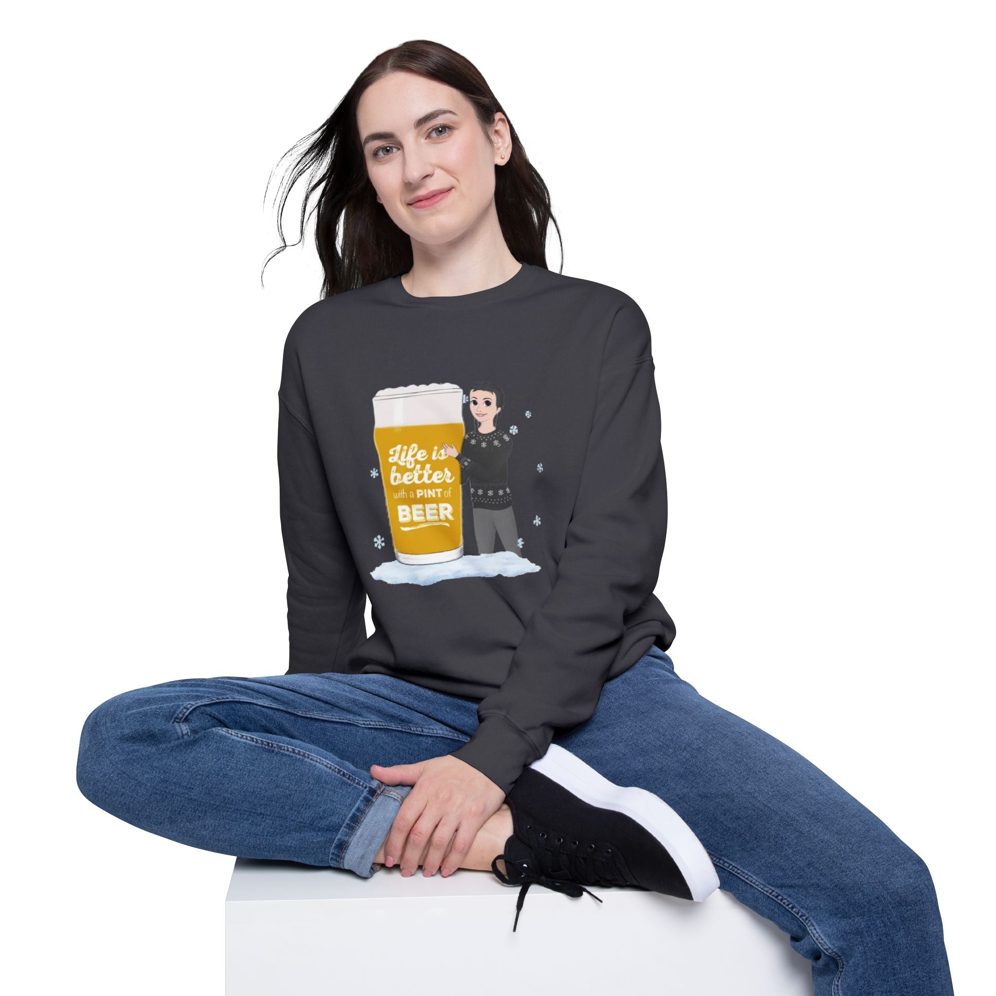 Life is Better with Beer | Unisex Drop Shoulder Sweatshirt